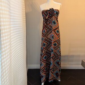 Xhilaration Strapless Floor Length Maxi Dress - Black, Blue, Orange Size S